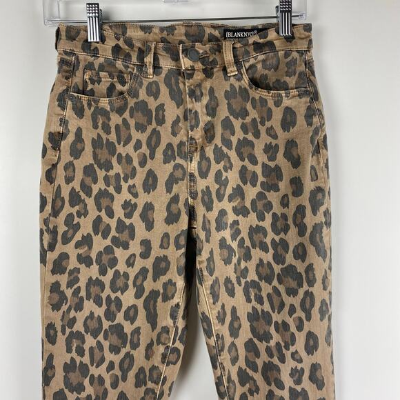 Blank NYC The Great Jones Leopard Jeans High Rise Skinny Tan Womens Size 26 - Picture 4 of 11